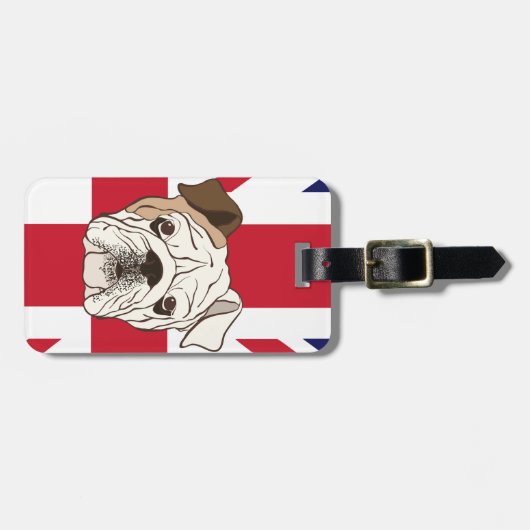Bagagelabel Engelse Bulldog (Voorkant horizontaal)