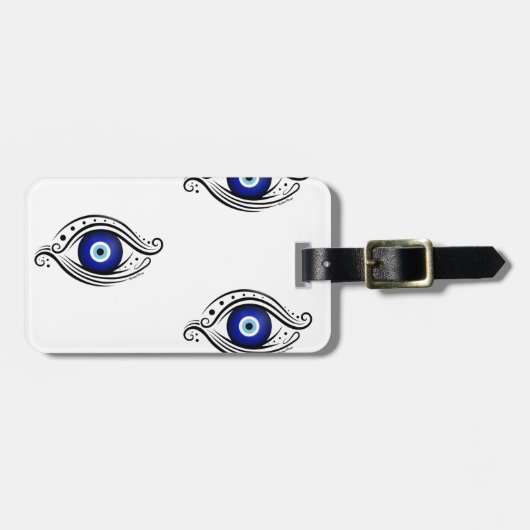 BAGAGELABEL EVIL EYE BESCHERMING (Voorkant horizontaal)