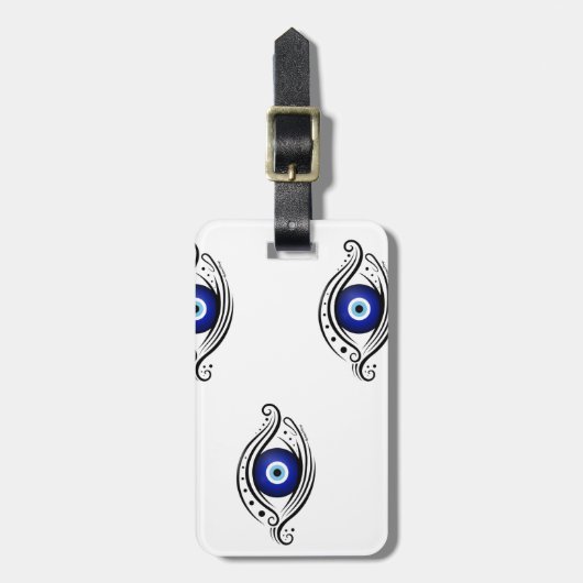 BAGAGELABEL EVIL EYE BESCHERMING (Voorkant verticaal)