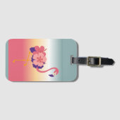 Bagagelabel, Flamingo Sunset Persoonlijke naam Bagagelabel (Voorkant (horizontaal))