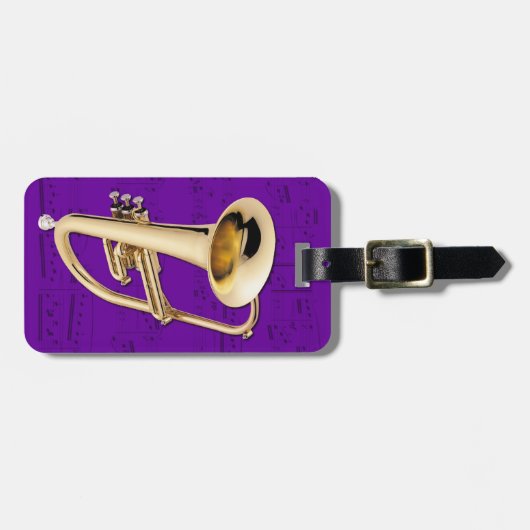 bagagelabel - Flugelhorn - Kies kleur (Voorkant horizontaal)