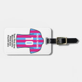 Bagagelabel football - met Claret & Blue Shirt (Voorkant horizontaal)