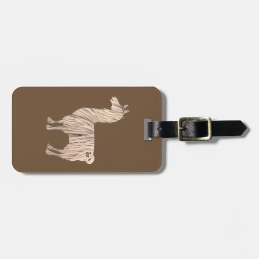 Bagagelabel Furry Llama (Voorkant horizontaal)