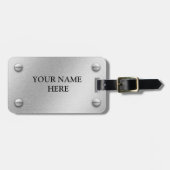 Bagagelabel geborsteld aluminium en schroeven (Voorkant horizontaal)