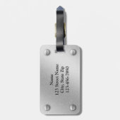 Bagagelabel geborsteld aluminium en schroeven (Achterkant verticaal)