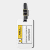 bagagelabel "Geen zoekopdracht zonder bevel" (Voorkant verticaal)