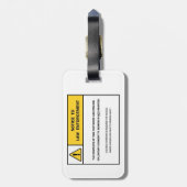 bagagelabel "Geen zoekopdracht zonder bevel" (Achterkant verticaal)