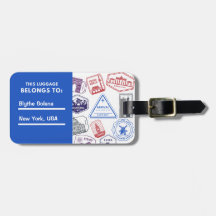Bagagelabel Gepersonaliseerd landenstempels