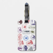 Bagagelabel Gepersonaliseerd landenstempels (Achterkant verticaal)