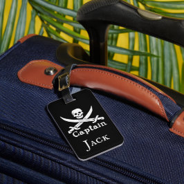 Bagagelabel gepersonaliseerde piraatkapitein