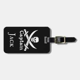 Bagagelabel gepersonaliseerde piraatkapitein