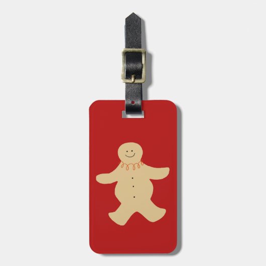Bagagelabel Gingerbrood Man in Red (Voorkant verticaal)