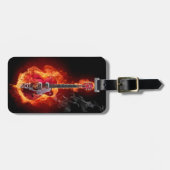 bagagelabel, gitaar, rock and roll, hel bagagelabel (Voorkant horizontaal)