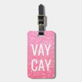 bagagelabel - Glitter VAYCAY Pink (Voorkant verticaal)