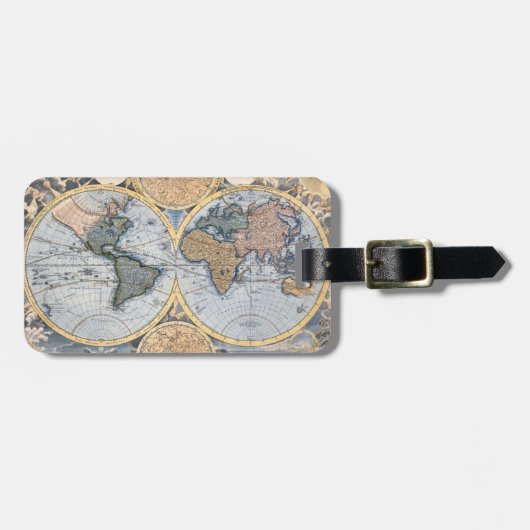 Bagagelabel -  globale kaart (Voorkant horizontaal)