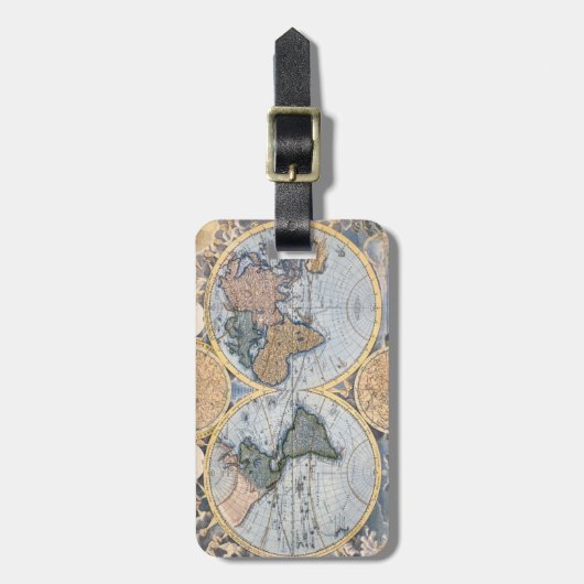 Bagagelabel -  globale kaart (Voorkant verticaal)