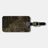 Bagagelabel  Gold en zwarte Wereldkaart (Voorkant horizontaal)