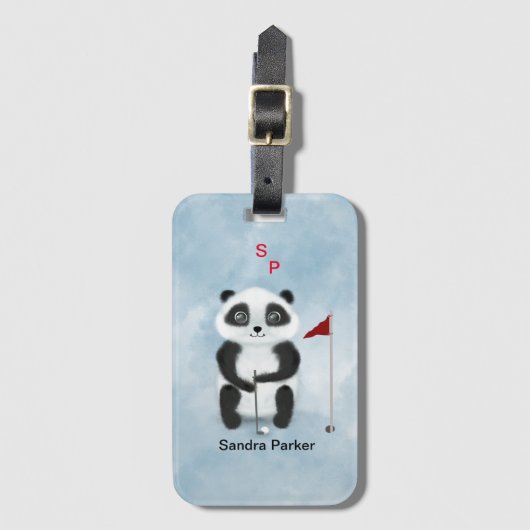 Bagagelabel Golf Panda (Voorkant (verticaal))