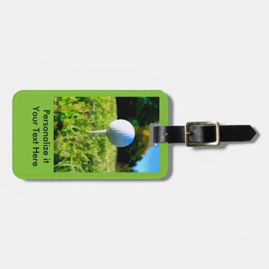 bagagelabel golfbal en t-shirt artwork (Voorkant horizontaal)