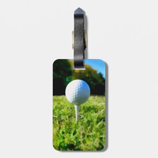 bagagelabel golfbal en t-shirt artwork (Achterkant verticaal)