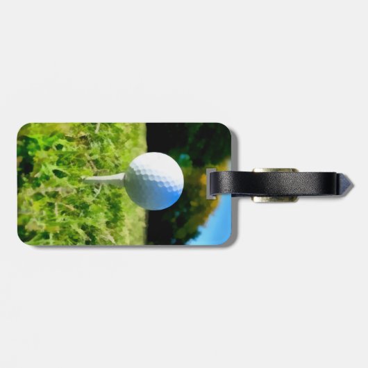 bagagelabel golfbal en t-shirt artwork (Achterkant horizontaal)