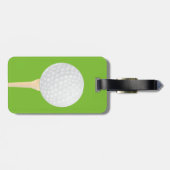 bagagelabel golfbal en t-shirt op groen (Achterkant horizontaal)
