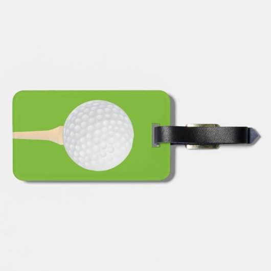 bagagelabel golfbal en t-shirt op groen (Achterkant horizontaal)
