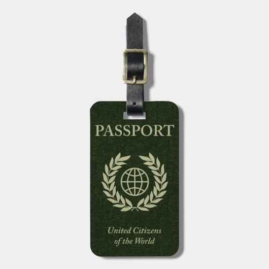 bagagelabel groen paspoort (Voorkant verticaal)