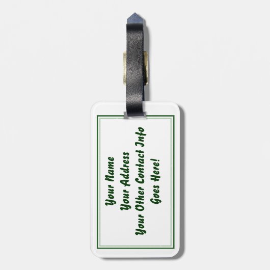 Bagagelabel Groen Violin (Achterkant verticaal)