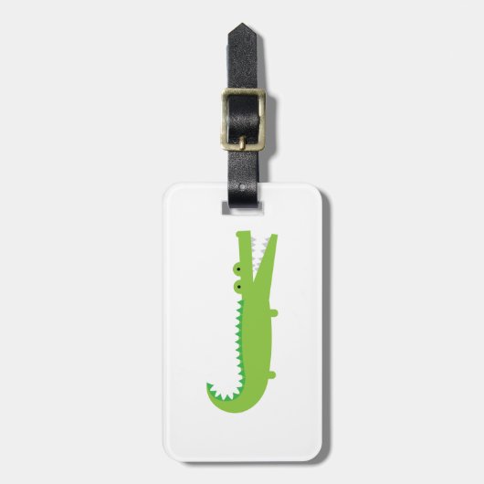 Bagagelabel Groene Alligator (Voorkant verticaal)