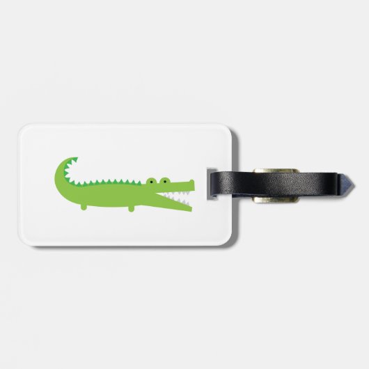 Bagagelabel Groene Alligator (Achterkant horizontaal)