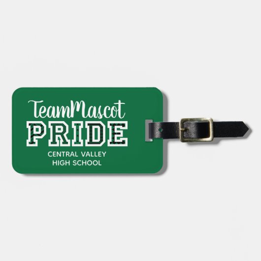 Bagagelabel Groene School Pride Mascot Name (Voorkant horizontaal)