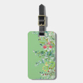 Bagagelabel groene zomerbloemen (Voorkant verticaal)