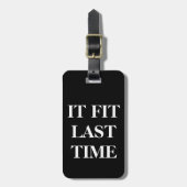 bagagelabel "Het past bij de vorige keer" (Voorkant verticaal)