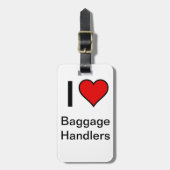 bagagelabel "I <3 bagageafhandelaars" — Rood hart (Voorkant verticaal)