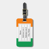 Bagagelabel Ierse vlag (Voorkant verticaal)