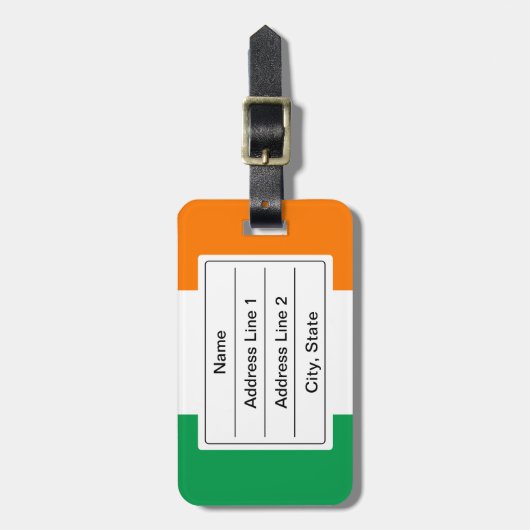 Bagagelabel Ierse vlag (Voorkant verticaal)