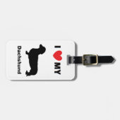 bagagelabel "Ik hou van mijn dachshund" (Voorkant horizontaal)