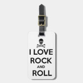 bagagelabel, ik hou van rots en rol bagagelabel (Voorkant verticaal)