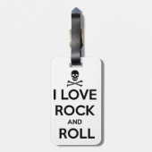 bagagelabel, ik hou van rots en rol bagagelabel (Achterkant verticaal)