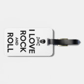 bagagelabel, ik hou van rots en rol bagagelabel (Achterkant horizontaal)