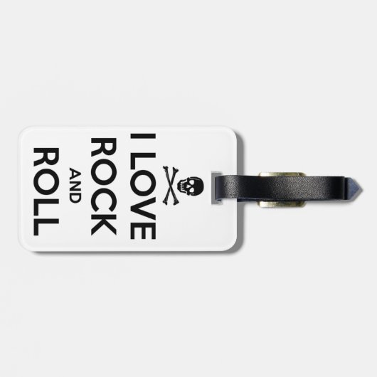 bagagelabel, ik hou van rots en rol bagagelabel (Achterkant horizontaal)