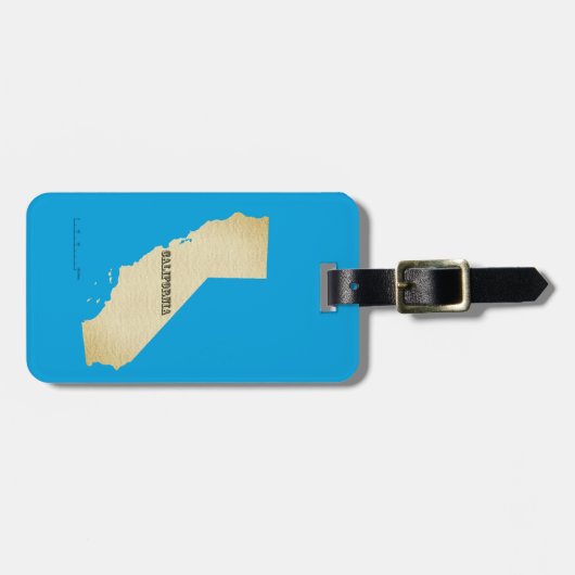 Bagagelabel - Kaart van Californië (Voorkant horizontaal)