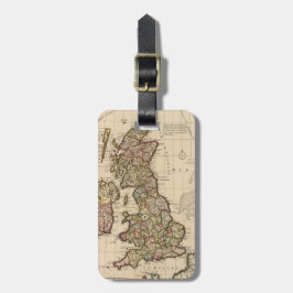 Bagagelabel -  kaart van het Verenigd Koninkrijk