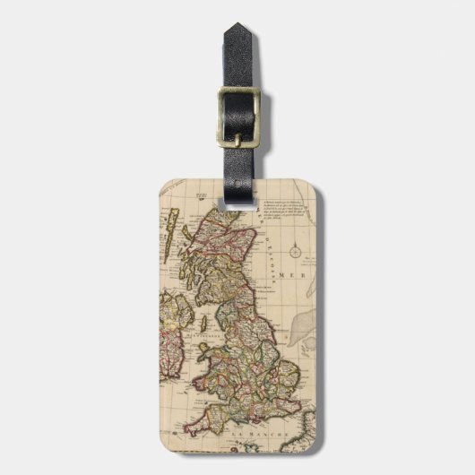 Bagagelabel -  kaart van het Verenigd Koninkrijk (Voorkant verticaal)
