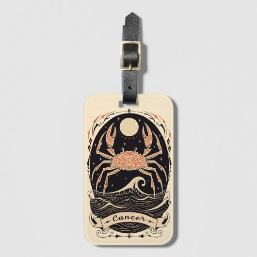 Bagagelabel Kanker Hemelse Dierenriem Kunst (Voorkant (verticaal))
