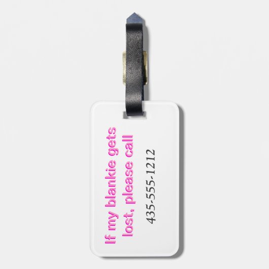 Bagagelabel; Label voor luidere tas: handvat met z Bagagelabel (Achterkant verticaal)