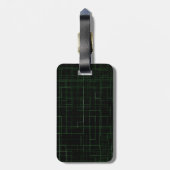 Bagagelabel met abstract D-motief, groen circuit (Achterkant verticaal)