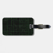 Bagagelabel met abstract D-motief, groen circuit (Achterkant horizontaal)