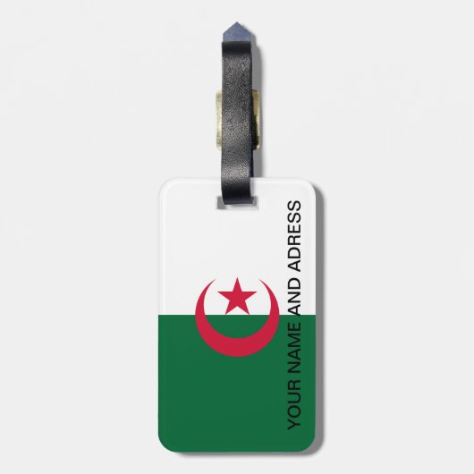 Bagagelabel met Algerijnse vlag (Achterkant verticaal)